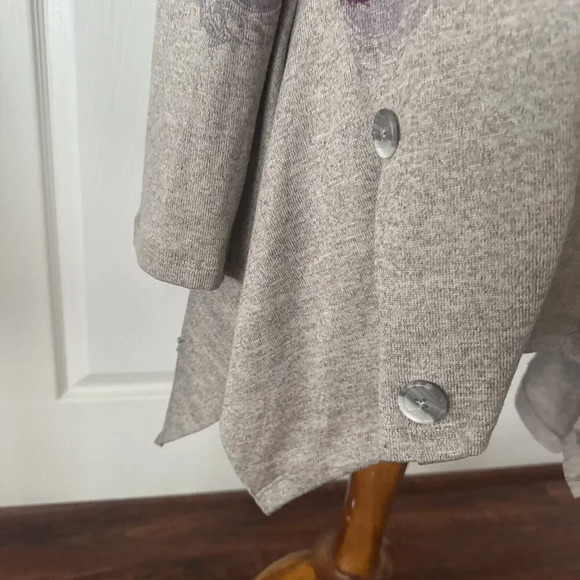 World Unity Womens Tunic Top Large Boho Paisley Rhinestones Asymetrical Hippie - Picture 5 of 13